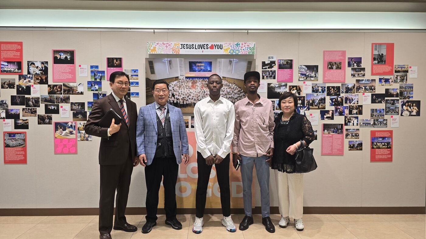 Neria and Parfait attending church service in Korea