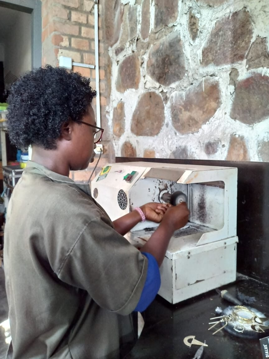 Justine Nyirantezimana during her internship at Ktsobe Co Ltd