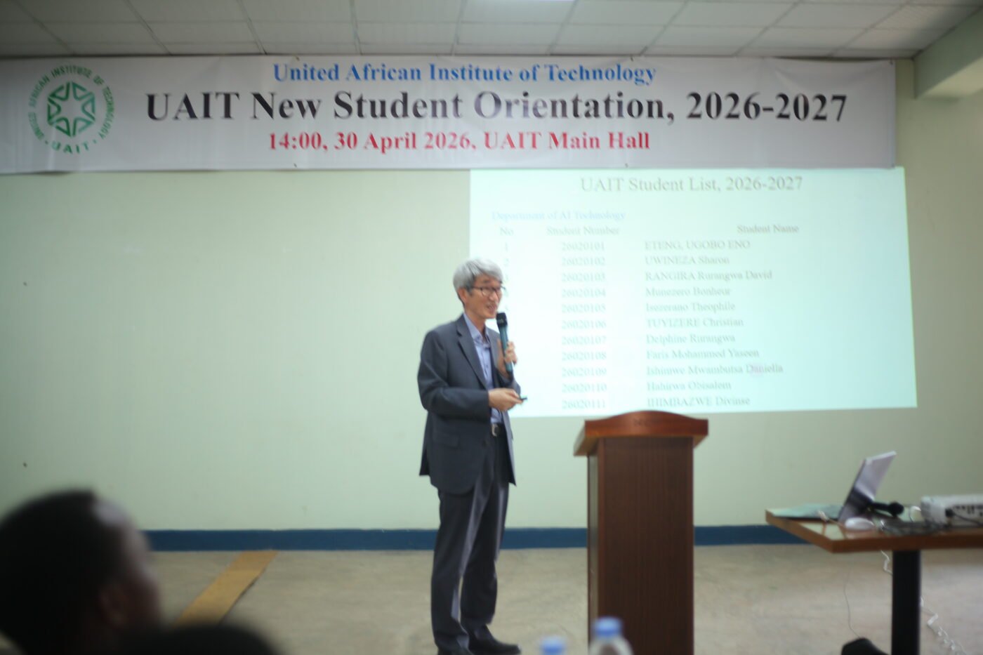 Deputy Vice Chancellor introducing the 2026-2027 student list