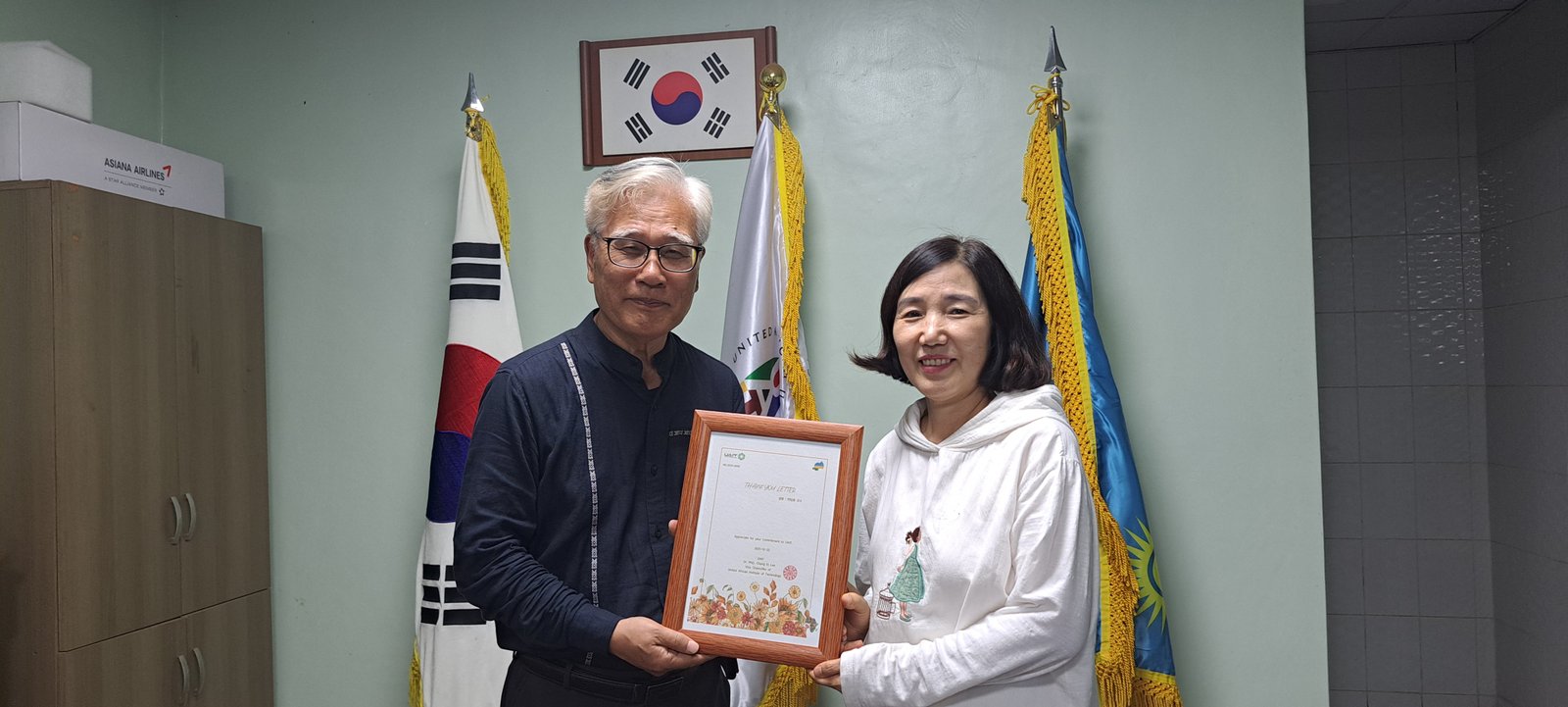 Administrative staff receiving recognition