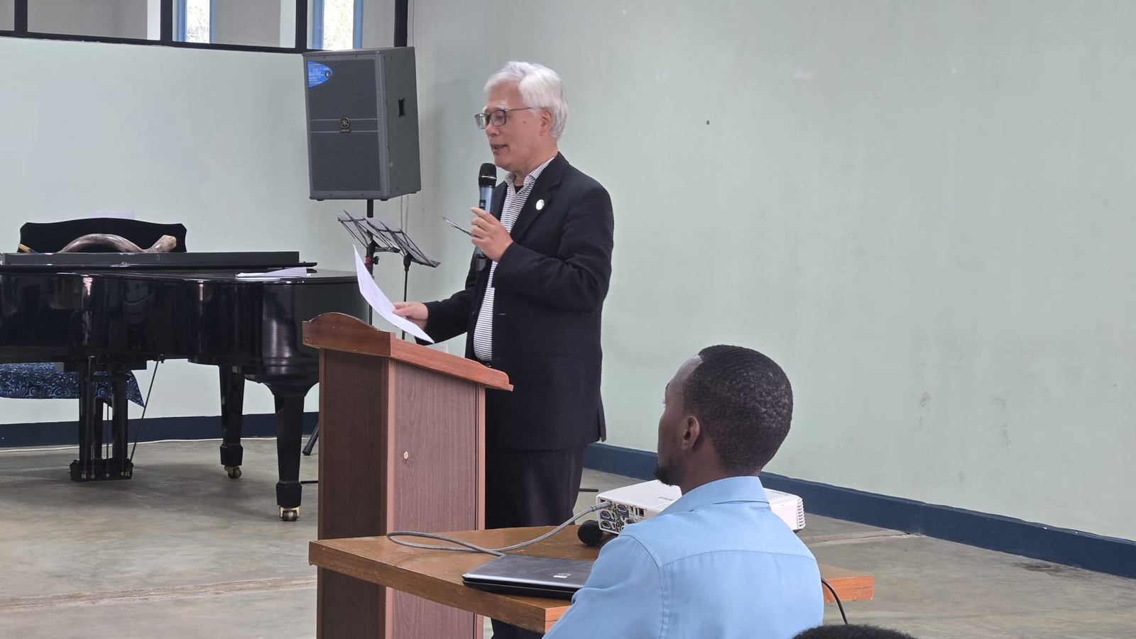 UAIT Vice Chancellor speaking at the Friday Chapel service